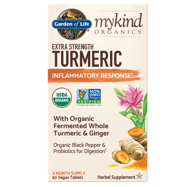 Comprimidos herbales fuerza extra con cúrcuma mykind Organics - 60 comprimidos