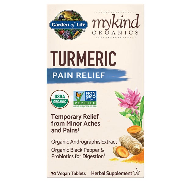 Comprimidos herbales alivio del dolor con cúrcuma mykind Organics - 30 comprimidos