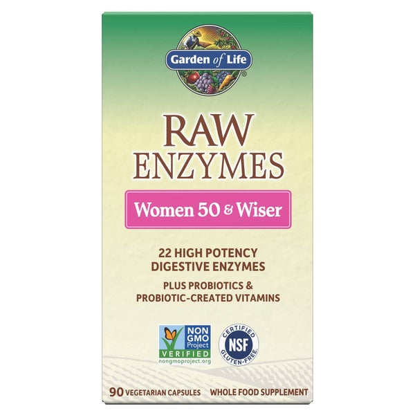 Raw Enzymes Women 50+ and Wiser－全天然 50 歲以上女性酵素－90 粒膠囊