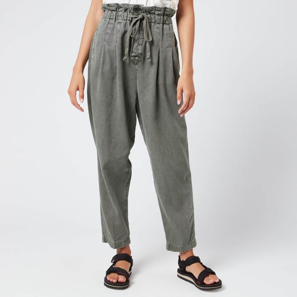 Free People Women's Margate Pleated Trousers - Moss