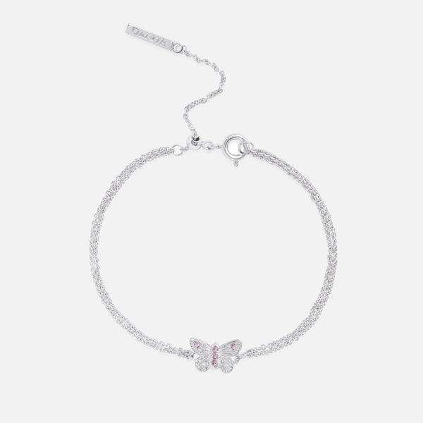 Olivia Burton Women's Bejewelled 3D Butterfly Chain Bracelet - Silver & Pink Crystal