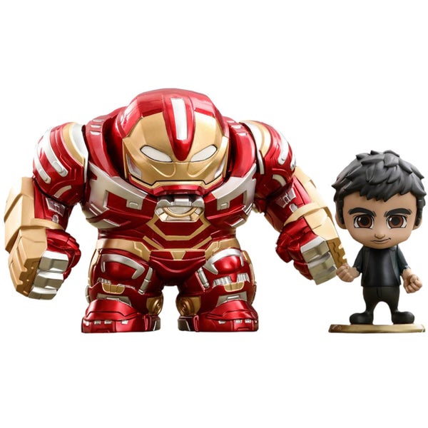 Lot de 2 figurines Cosbaby Hulkbuster Mark 2.0 et Bruce Banner - Avengers: Infinity War - Taille S - Hot Toys