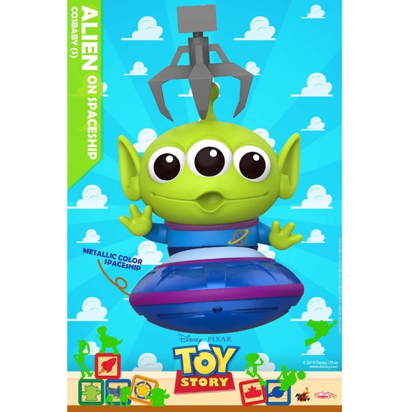 Hot Toys Toy Story Cosbaby Alien on Spaceship - Size S (Metallic Version)