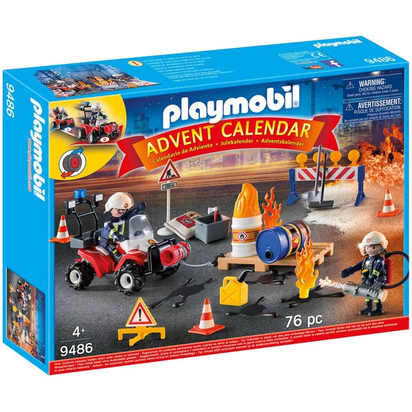 Playmobil Advent Calendar - Construction Site Fire Rescue with Pullback Motor (9486)