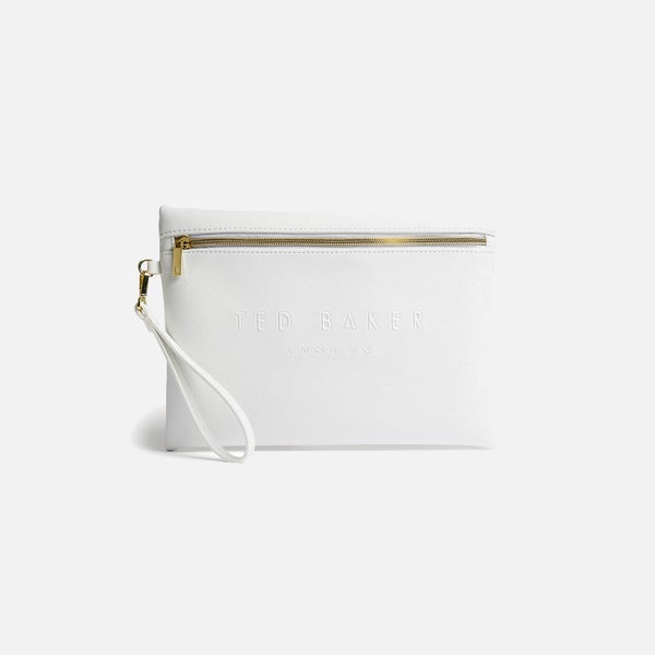 Ted Baker Women's Djuna Saffiano Perforated Wristlet Pouch - Ivory