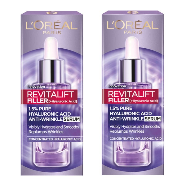 L'Oréal Paris Exclusive Revitalift Filler with 1.5% Hyaluronic Acid Anti-Wrinkle Dropper Serum Duo 2 x 30ml