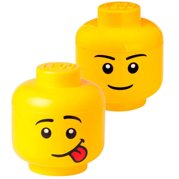 LEGO Storage Head Bundle (Includes 1 Boy and 1 Silly Small Storage Head)