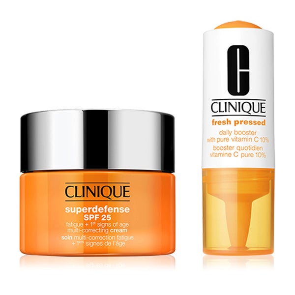 Clinique Starter Duo with Fresh Pressed Daily Booster & Superdefense SPF 25 Multi-Correcting Cream
