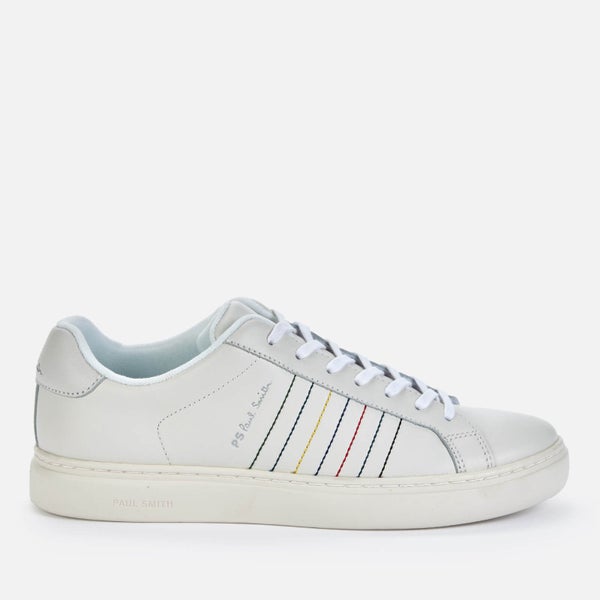 PS Paul Smith Men's Rex Embroidered Stripe Leather Trainers - White