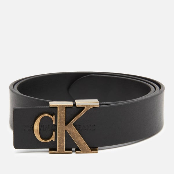 Calvin Klein Jeans Women's Leather Logo Belt - Black