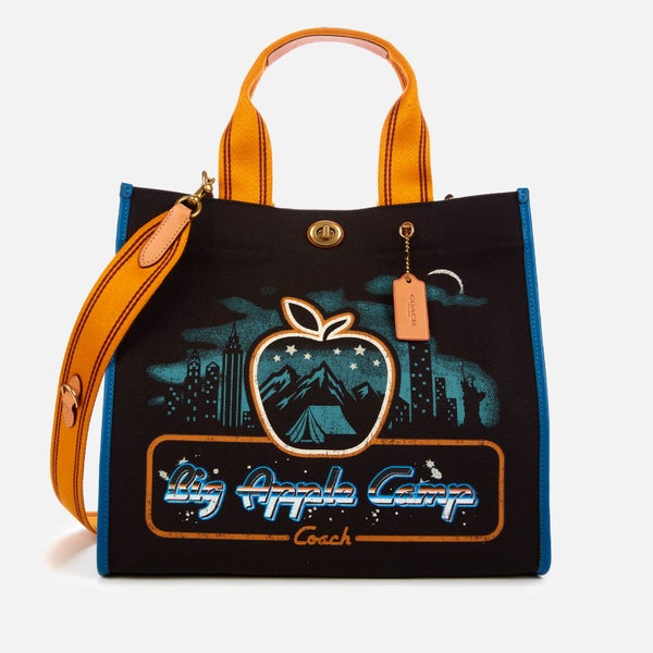 Coach 1941 Women's Skyline Big Apple Camp Canvas Tote Bag 34 - Black
