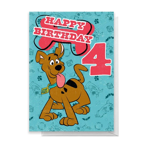 Scooby Doo 4th Birthday Greetings Card