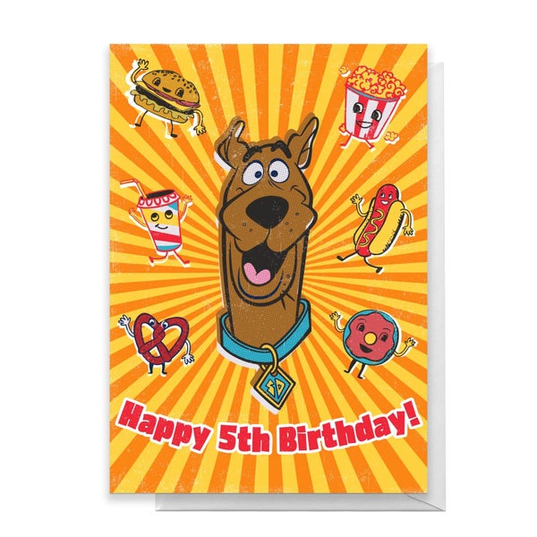 Scooby Doo 5th Birthday Greetings Card