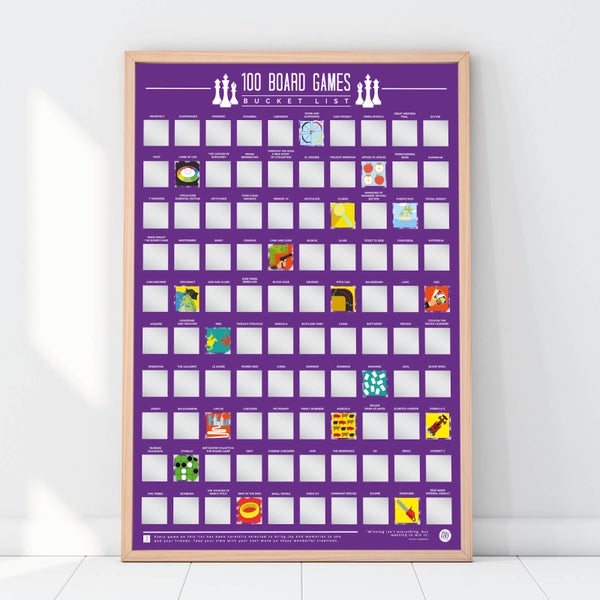 100 Brettspiele Scratch Off Bucket List Poster