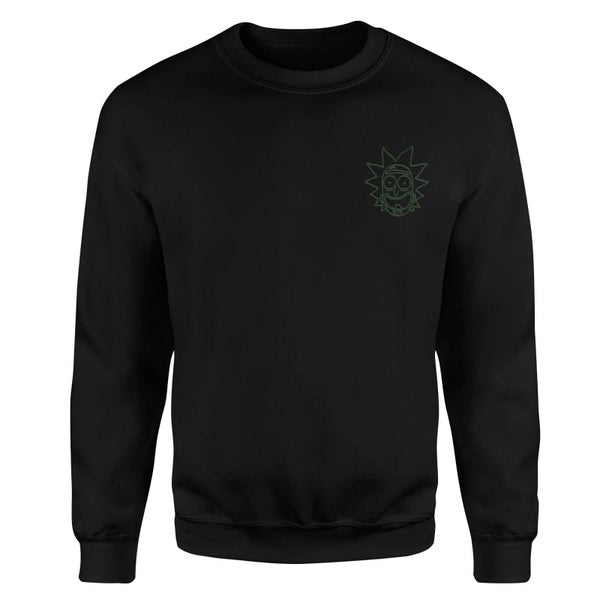 Rick and Morty Rick Embroidered Unisex Sweatshirt - Black - S