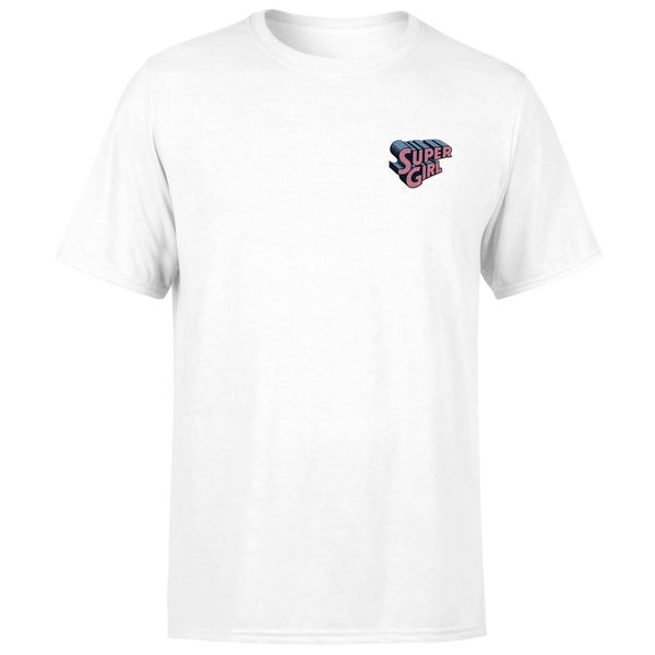 DC Super Girl Embroidered Unisex T-Shirt - White