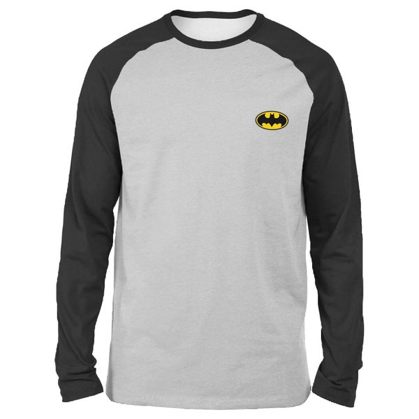 DC Batman Unisex Long Sleeved Raglan T-Shirt - Grey/Black