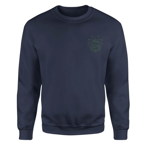 Rick and Morty Rick Embroidered Unisex Sweatshirt - Navy - XL