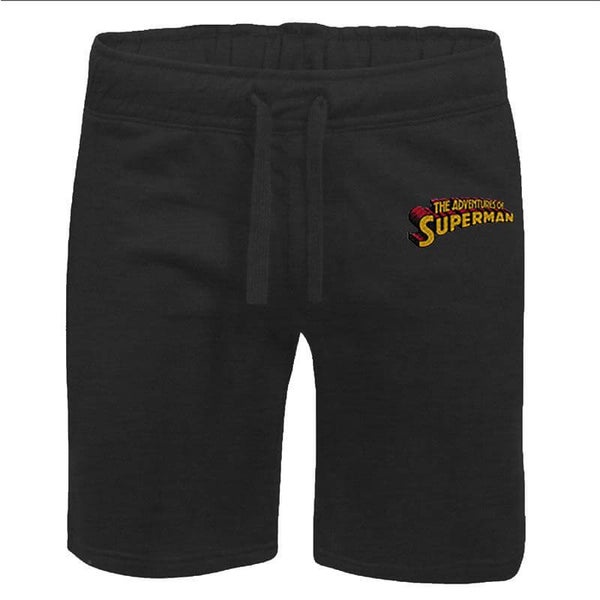 DC Superman Embroidered Unisex Jogger Shorts - Black