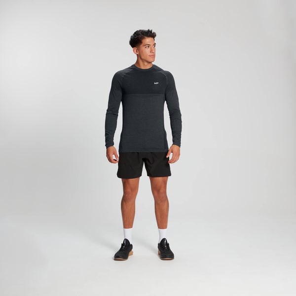 MP Essentials langærmet sømløs T-shirt til mænd – Carbon Marl