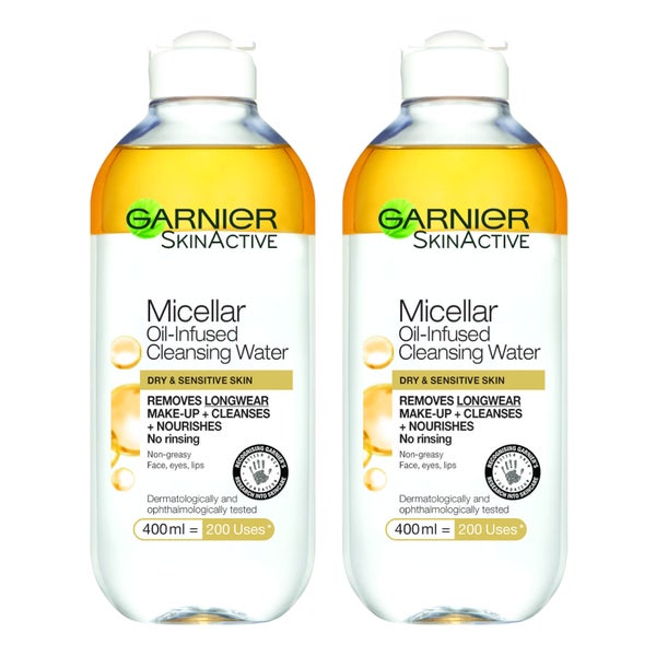 Мицеллярная вода Garnier Micellar Water Oil Infused Facial Cleanser, 2 шт по 400 мл