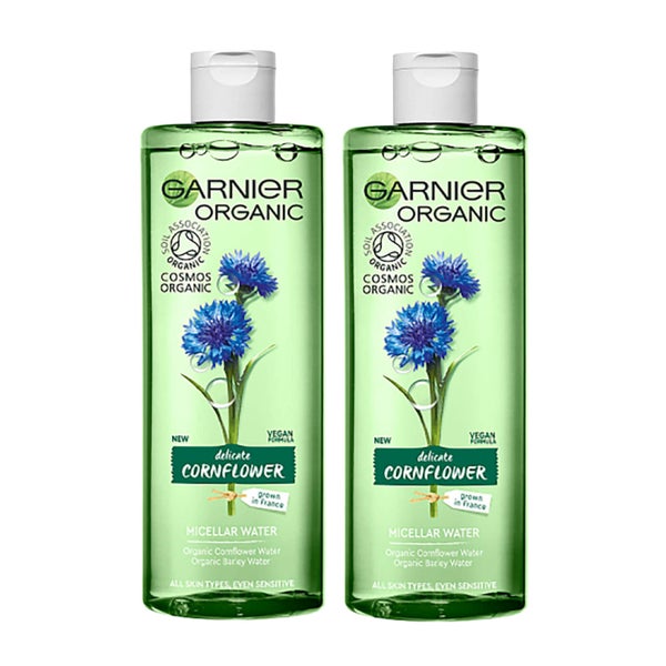 Garnier Organic Cornflower Micellar Cleansing Water 400ml Duo Pack