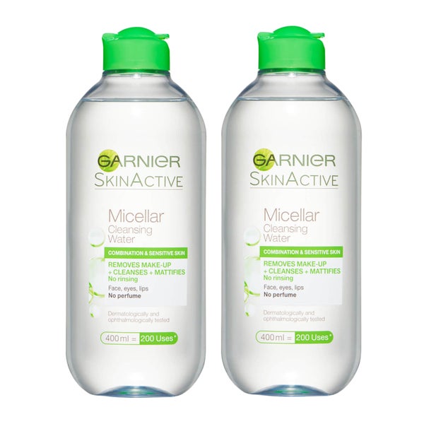 Garnier Micellar Water Facial Cleanser Combination Skin 400ml Duo Pack