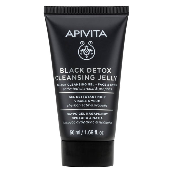 APIVITA Black Detox Cleansing Jelly Black Cleansing Gel for Face and Eyes 50ml