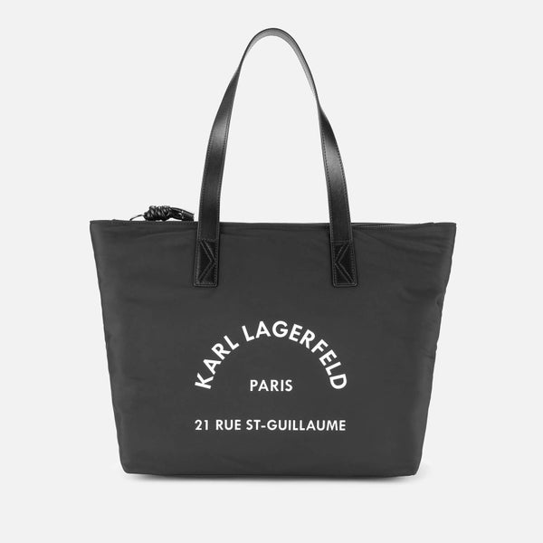 KARL LAGERFELD Women's Rue ST Guillaume Nylon Tote Bag - Black