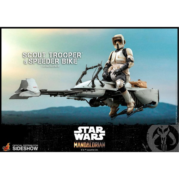 Hot Toys Star Wars The Mandalorian Figurine articulée à l'échelle 1/6 Scout Trooper et Speeder Bike 30 cm