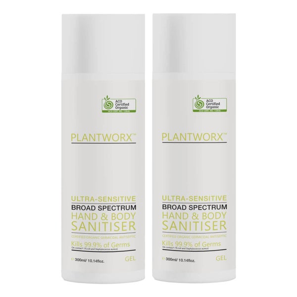 Plantworx Hand and Body Ultra-Sensitive Sanitiser Duo 2 x 300ml