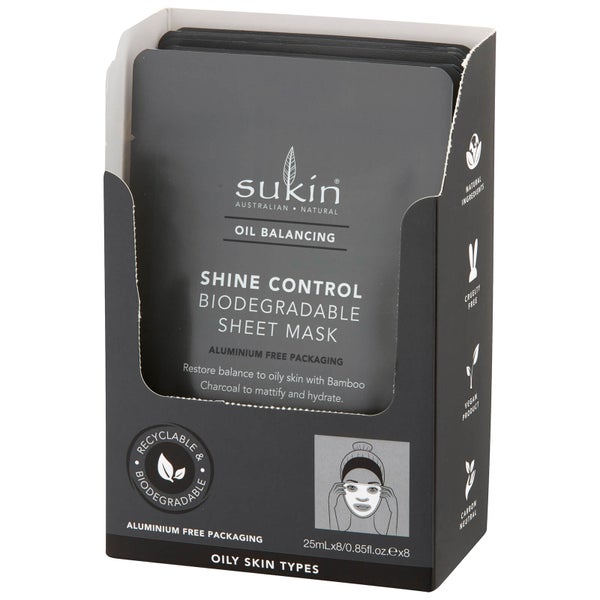 Тканевая маска для лица Sukin Oil Balancing Shine Control Sheet Mask Sachet, 8 шт