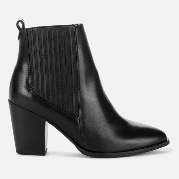Clarks Women's West Lo Leather Heeled Ankle Boots - Black