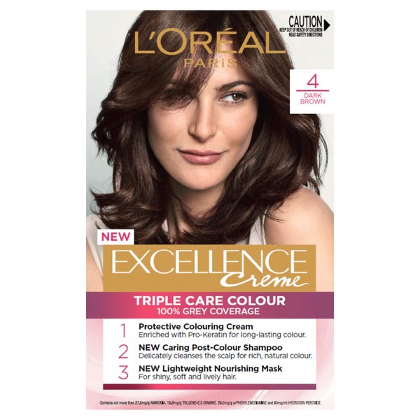 L'Oréal Paris Excellence Creme Permanent Hair Colour - Dark Brown 4.0