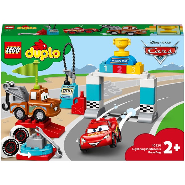 LEGO DUPLO Cars : Ensemble de Jeux de Construction Le jour de course de Flash McQueen (10924)