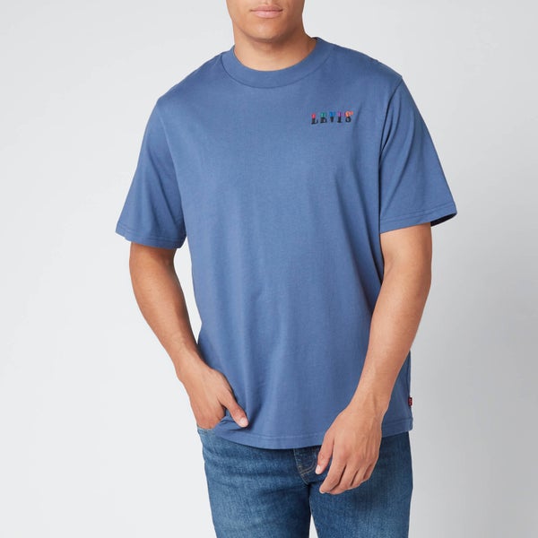 Levi's Men's Graphic Serif Embroidery Mockneck T-Shirt - Blue Indigo
