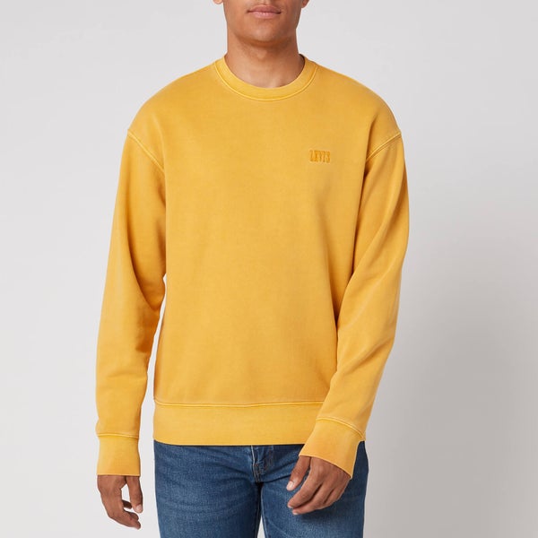 Levi's Men's Authentic Logo Garment Dye Sweatshirt - Yellow