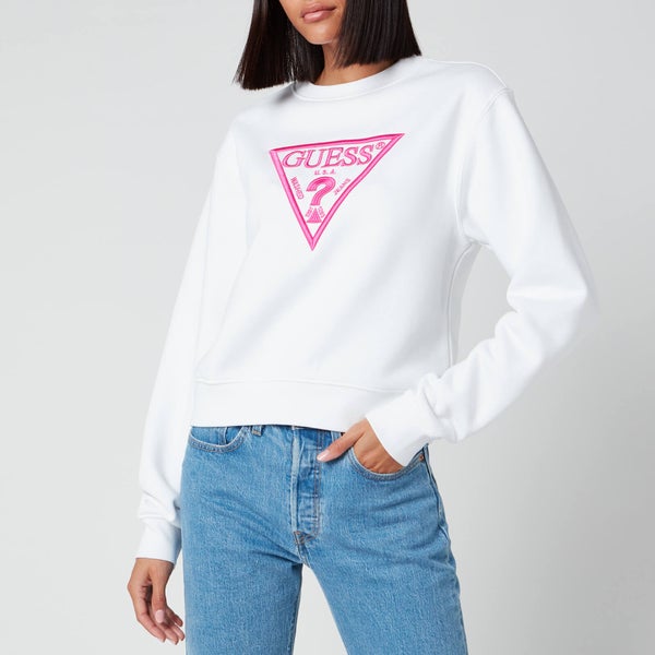 Guess Women's Basic Triangle Sweatshirt - True White