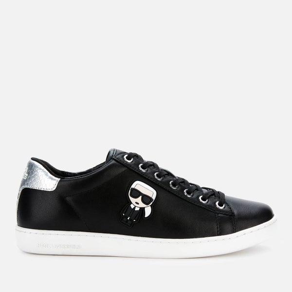 KARL LAGERFELD Women's Kupsole II Karl Ikonic Leather Cupsole Trainers - Black