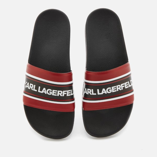 KARL LAGERFELD Men's Kondo Contrast Slide Sandals - Red