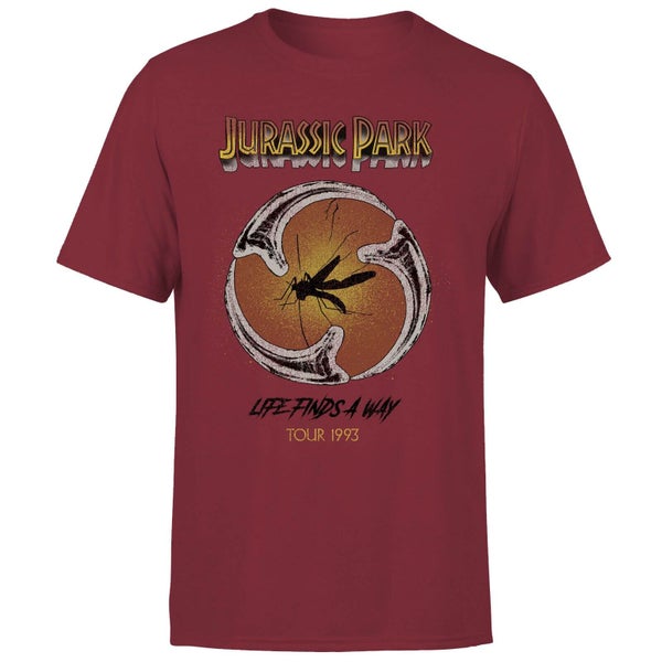 Jurassic Park Life Finds A Way Tour Unisex T-Shirt - Burgundy
