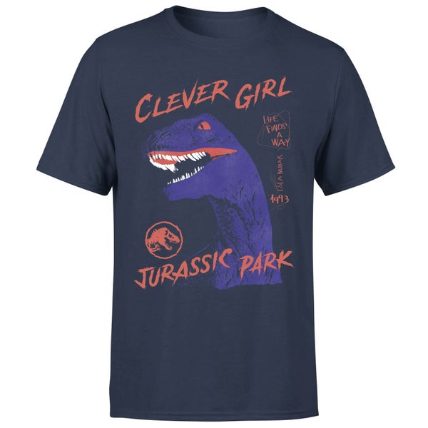 Jurassic Park Life Finds A Way Raptor Men's T-Shirt - Navy