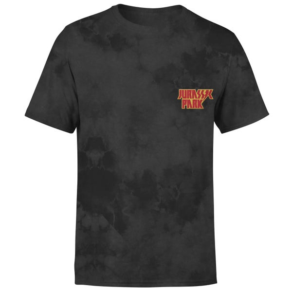 Jurassic Park Jurassic Park Bolt Embroidered Logo Unisex T-Shirt - Black Acid Wash