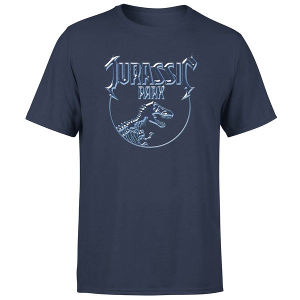 T-shirt Jurassic Park Logo Metal - Bleu Marine - Homme