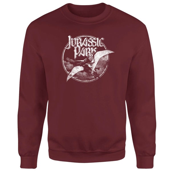 Jurassic Park Flying Threat Sweatshirt - Burgundy