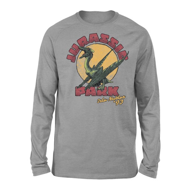 T-shirt Jurassic Park Winged Threat Long Sleeved - Gris - Unisexe