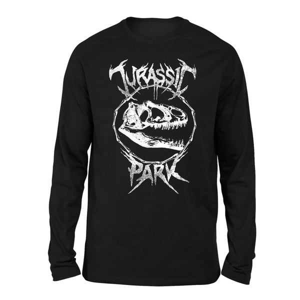 T-shirt Jurassic Park T-Rex Bones Long Sleeved - Noir - Unisexe