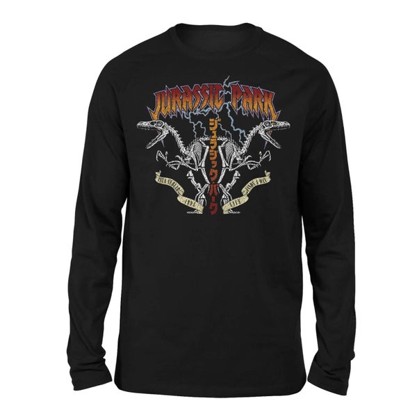 T-shirt Jurassic Park Raptor Twinz Long Sleeved - Noir - Unisexe