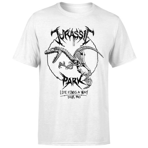 Jurassic Park Raptor Drawn Men's T-Shirt - Wit