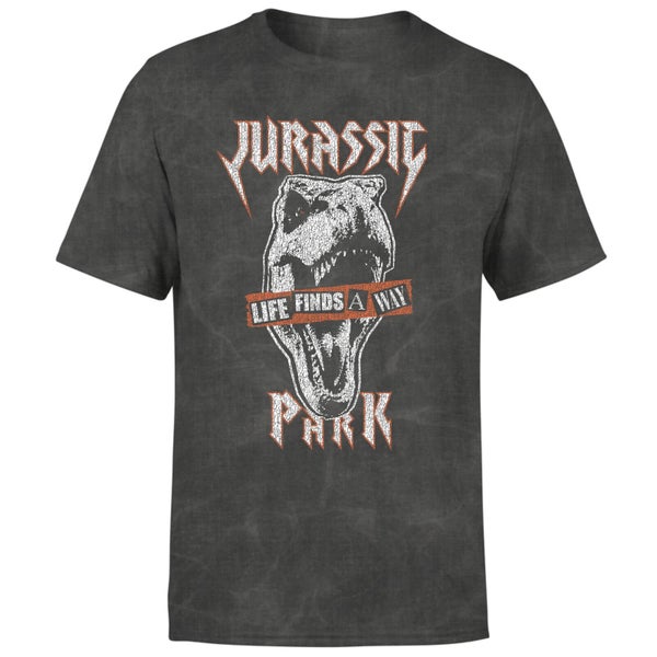 T-shirt Jurassic Park Rex Punk - Noir délavé - Unisexe